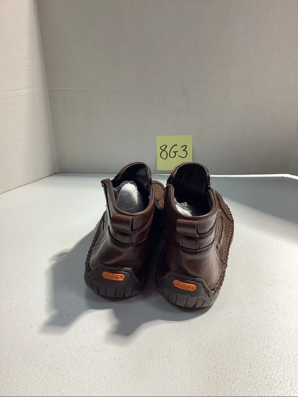 Men's Casual Brown Leather Zip-Front Shoes